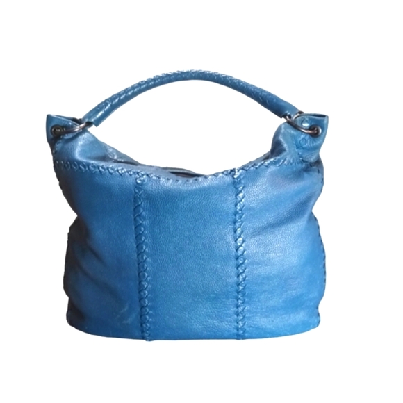 Bottega Veneta Handbags - Bottega Veneta Large Luxury Hobo Bag Turquois Pebble Leather Woven Shouder Bag